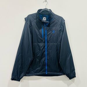 Footjoy Jacket Mens Size L Black‎ Full Zip Pockets FJ Rain Windbreaker